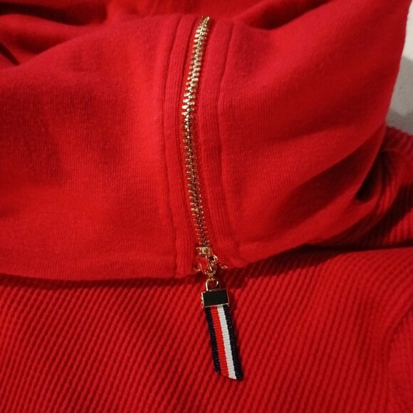 Tommy Hilfiger Women's Zipper Cowl Neck Thermal Red L EUC - Picture 5 of 10